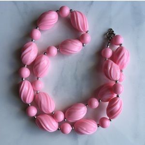 Vintage Pink Jumbo Bead Necklace